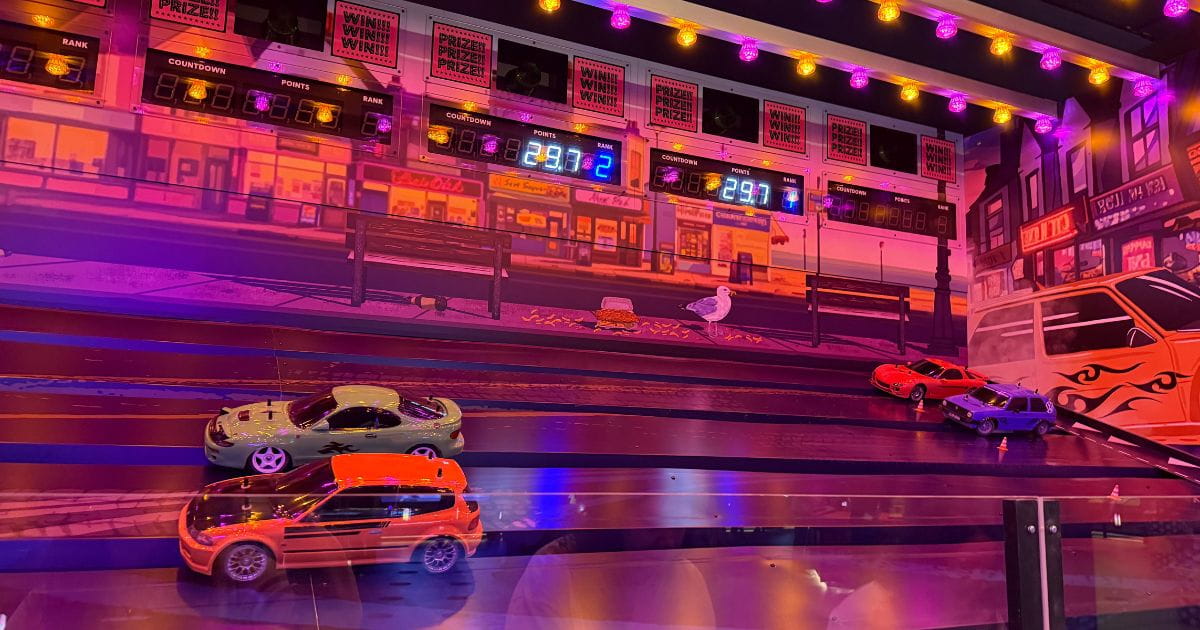 Car racing game at Fair Game London