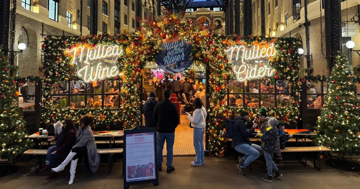 Winter by the river London Christmas Market