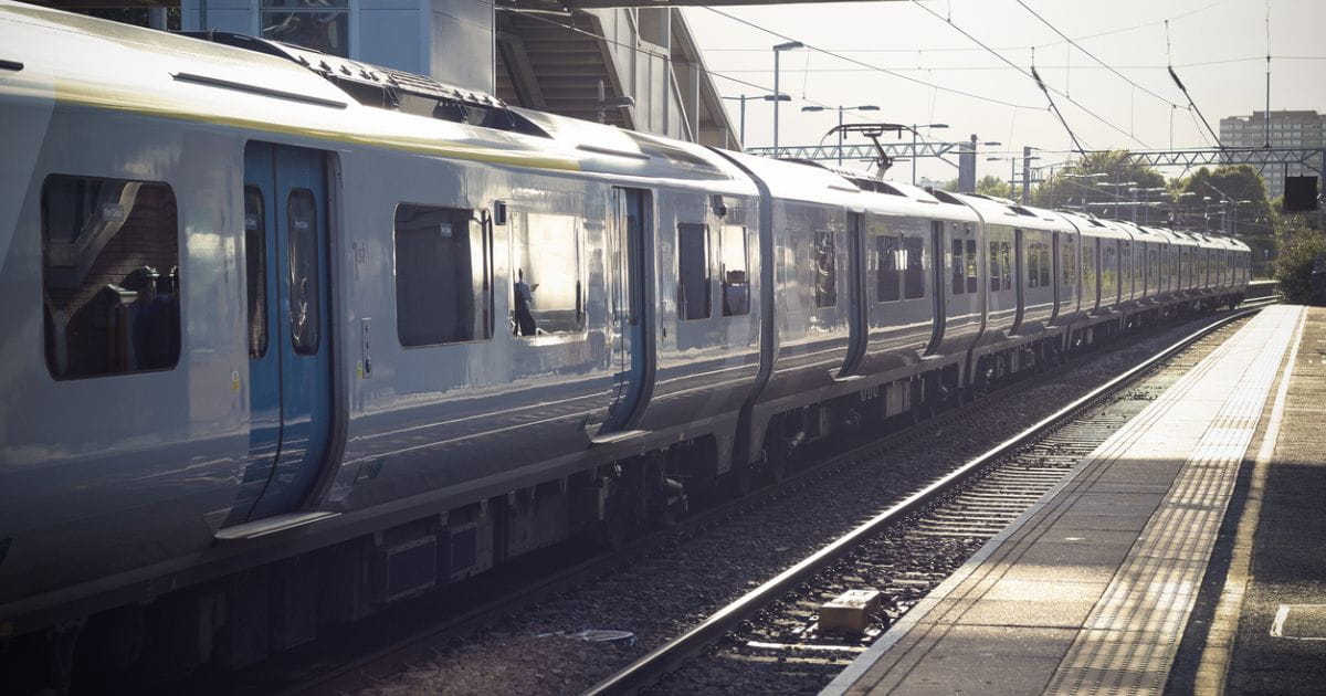 City Thameslink railway station with train
