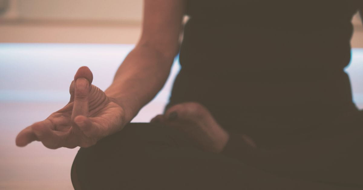Close up of a person meditating