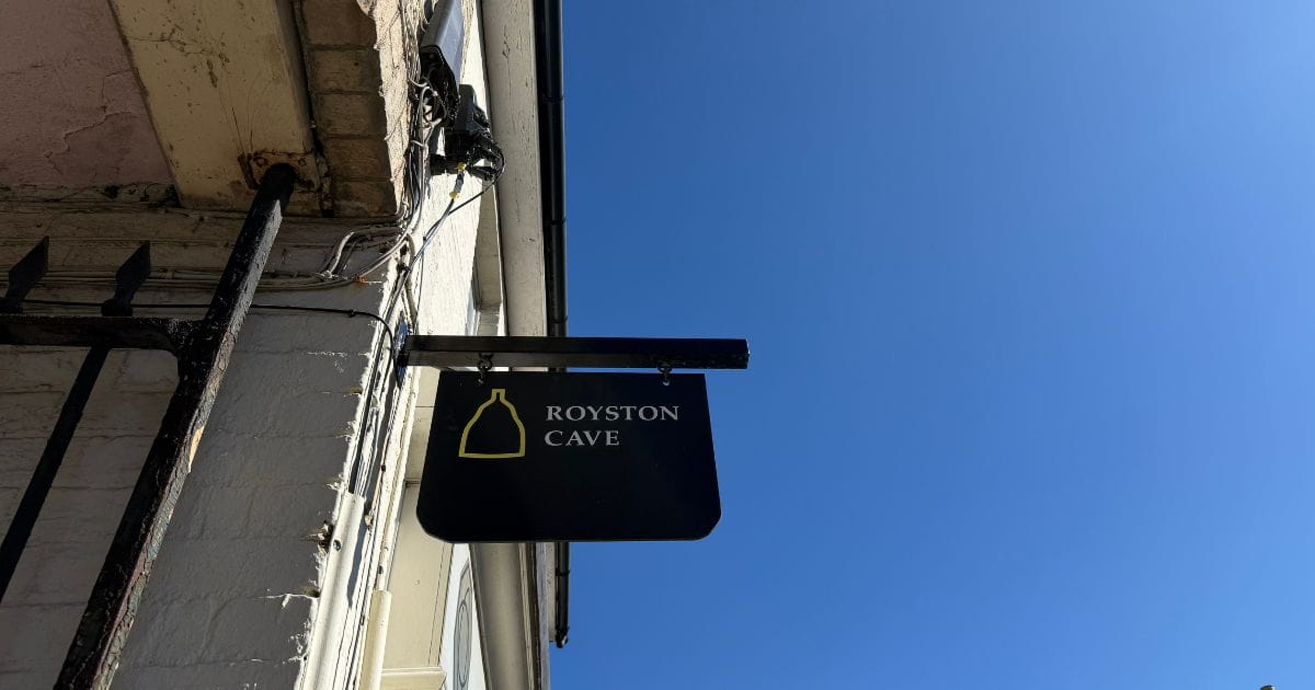 Royston town centre near the historic cave site