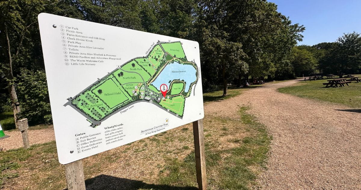 Aldenham Country Park site map