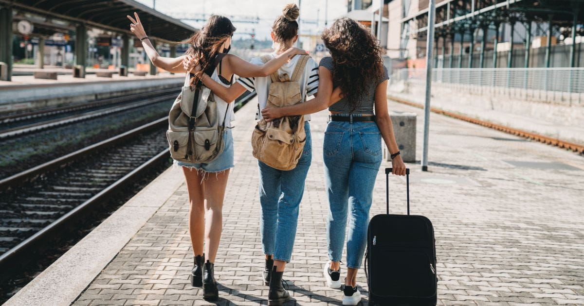 Going on holiday by train get the train to the airport