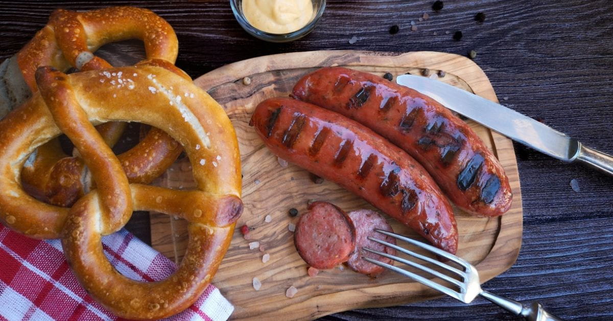 Oktoberfest food pretzel wurst