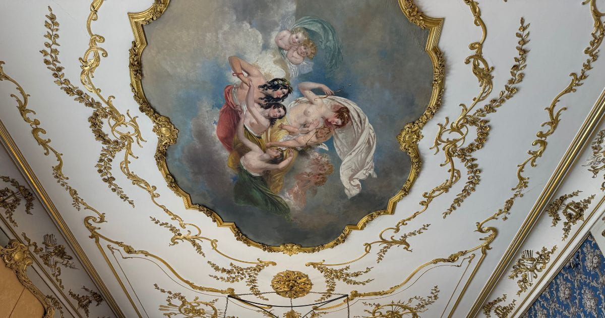 Ornate ceilings Wrest Park historic house English Heritage